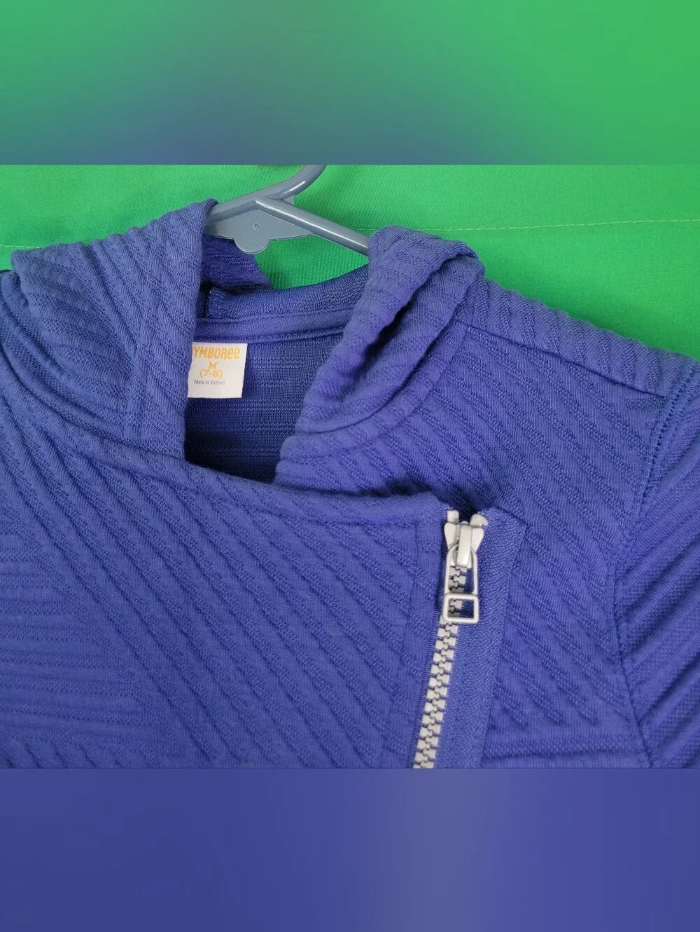 Gymboree Purple Ribbed Pea Coat Jacket Moto Quilted Sz 7/8 Girls Hoodie Textured